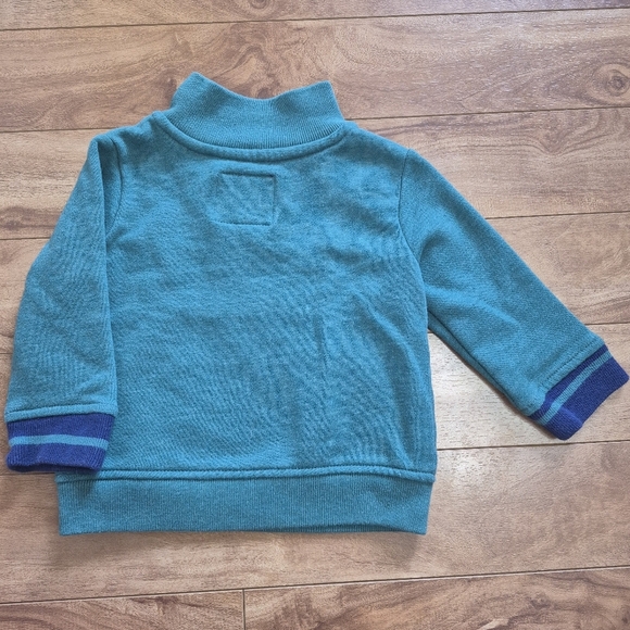 OshKosh B’gosh Baby Boy Teal Half-Zip Fleece Pullover – Size 12M - Picture 3 of 3